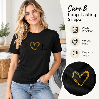 Women's Heart Graphic T-Shirt, Casual Oversized Fit Shortsleeve Top in ❤️