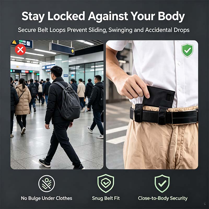 Anti-Theft Passport Pouch, Multifunctional Phone and ID Waist Pouch💳