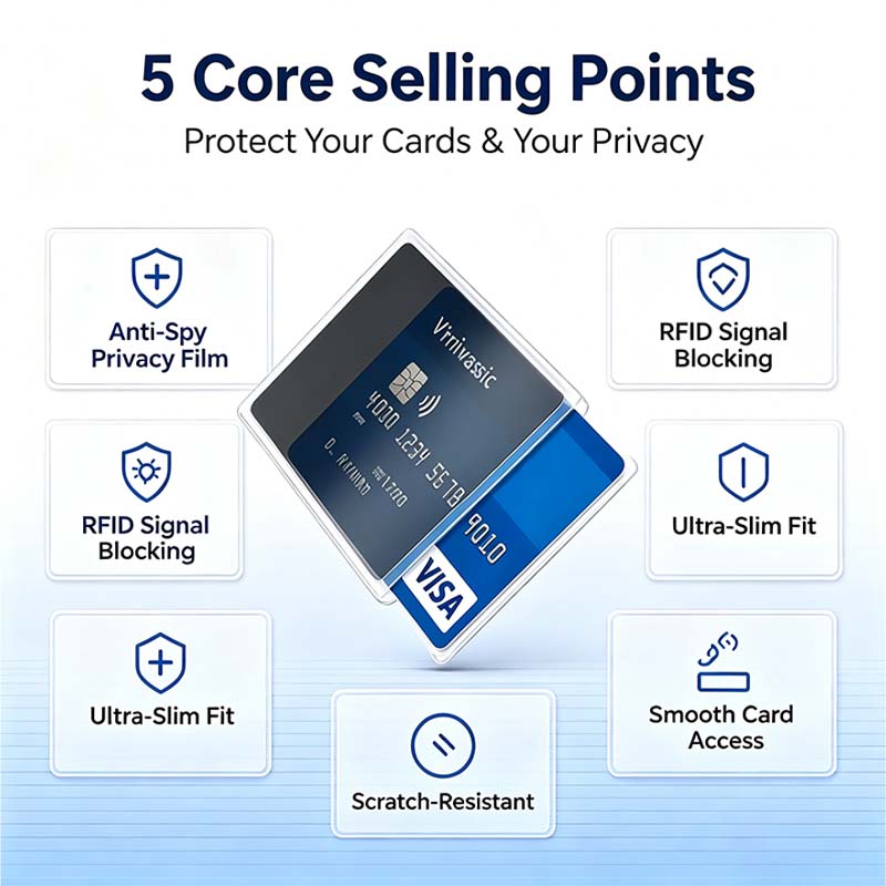 Anti-Spy Privacy Card Sleeve, Protective Card Holder with Privacy Film💳