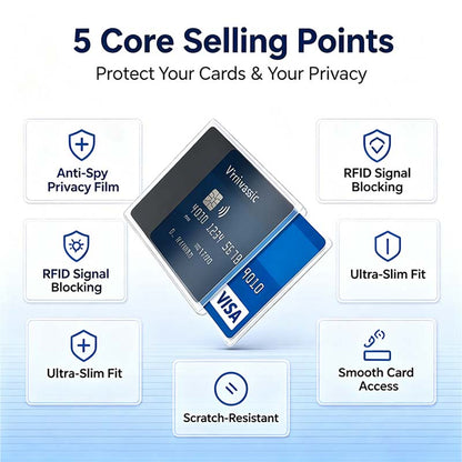 Anti-Spy Privacy Card Sleeve, Protective Card Holder with Privacy Film💳