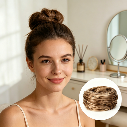 Synthetic Messy Bun Hair Piece for Women, Curly Updo Scrunchie Extension👑 ✨