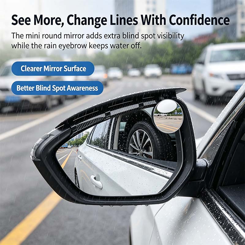 One Pair Snap-On Mirror Rain Visor Eyebrows, Waterproof Carbon Fiber Auto Exterior 🚗