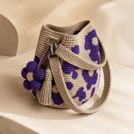 Handmade Crochet Flower Bucket Bag🌺