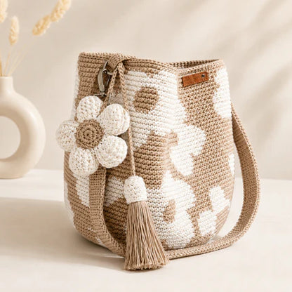 Handmade Crochet Flower Bucket Bag🌺