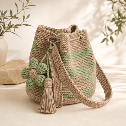 Handmade Crochet Flower Bucket Bag🌺