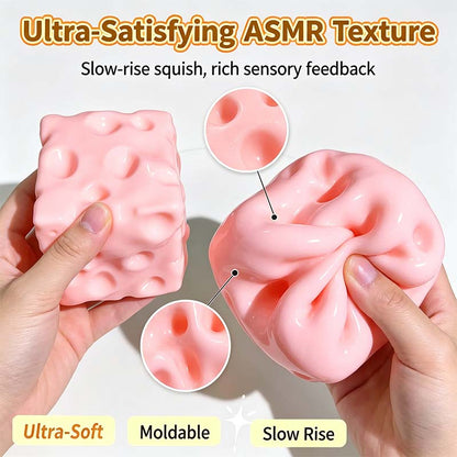 Cheese Cube Squishy Toy - Soft Moldable Petroleum Jelly-Filled Squeeze Ball🧀