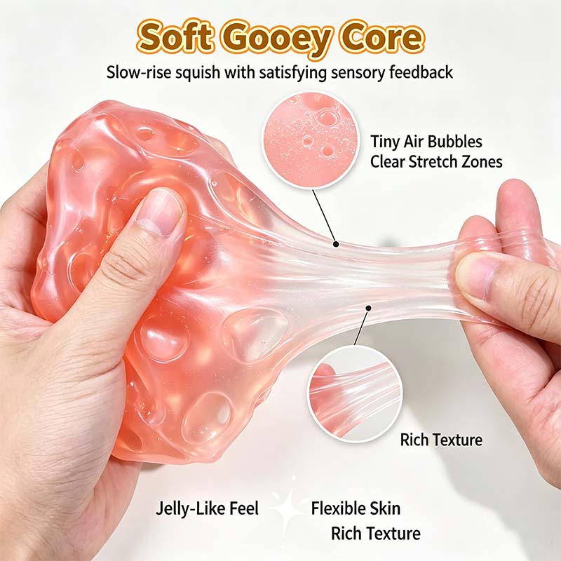 Cheese Cube Squishy Toy - Soft Moldable Petroleum Jelly-Filled Squeeze Ball🧀