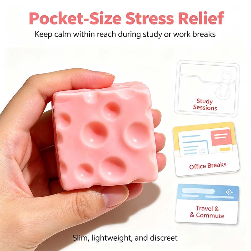 Cheese Cube Squishy Toy - Soft Moldable Petroleum Jelly-Filled Squeeze Ball🧀