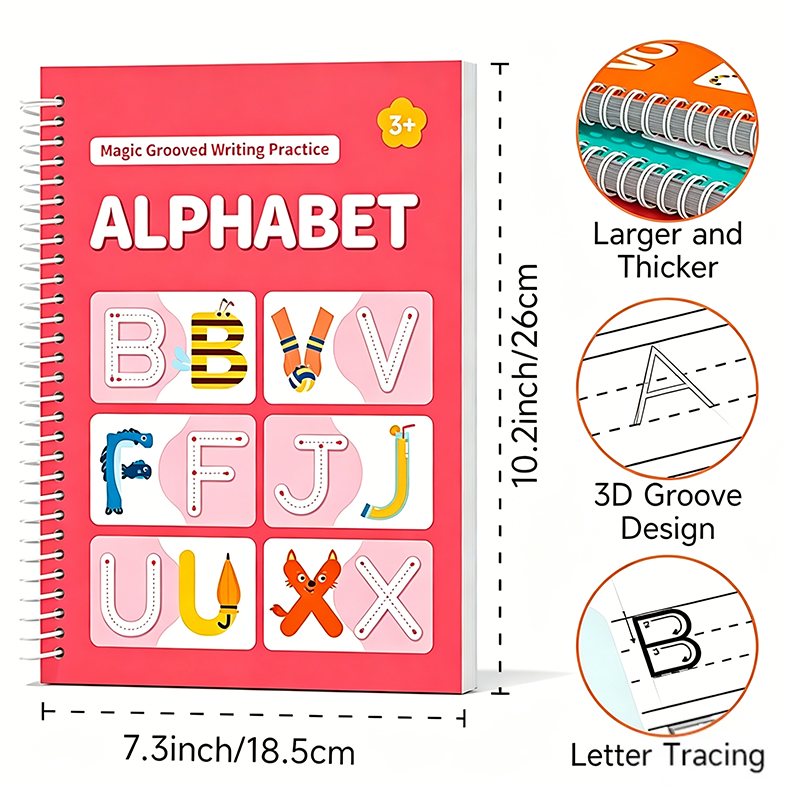 Kids Reusable Writing Workbook, Early Learning Gift🖍️
