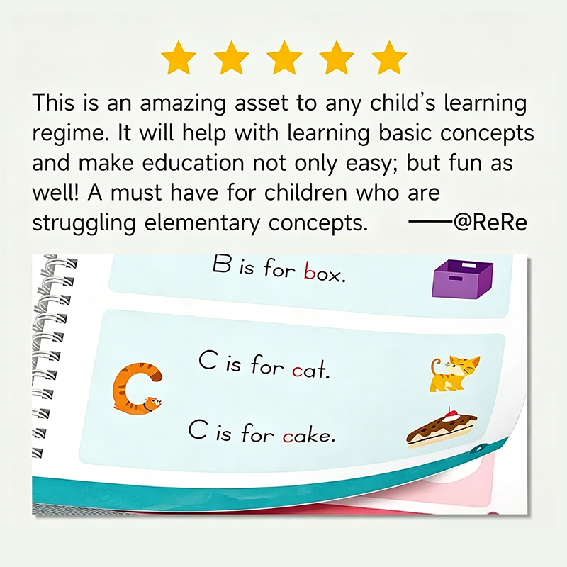 Kids Reusable Writing Workbook, Early Learning Gift🖍️