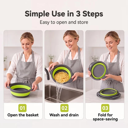 Colanders 3-Pack Sturdy Kitchen Strainer Set🥗