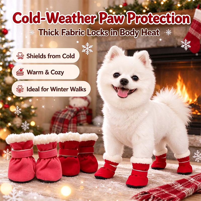 Soft Velvet Puppy Booties, Warm Non-Slip Paw Covers for Small Dogs 🐾