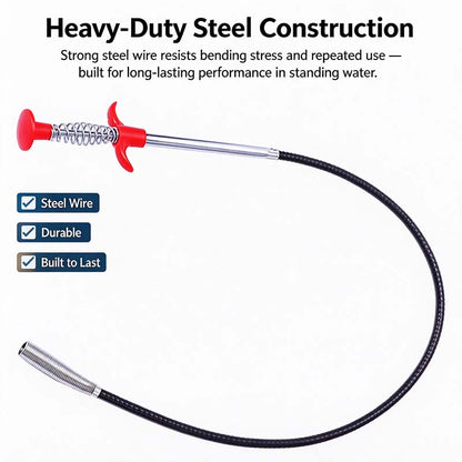 Drain Snake, Drain Clog Remover, 4 Claws Efficient Dredging Steel Wire Drain Hair Cleaner Tool 🪠