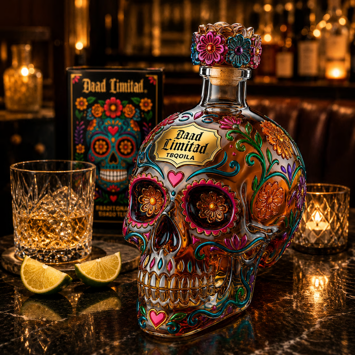 💀 Day of the Dead Style Tequila Decanter Bottle