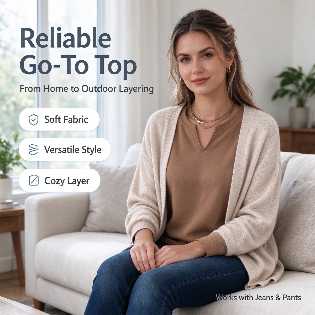 Women’s Solid-color Small V-neck pullover sweatshirt for autumn/winter, made of cotton 🍂