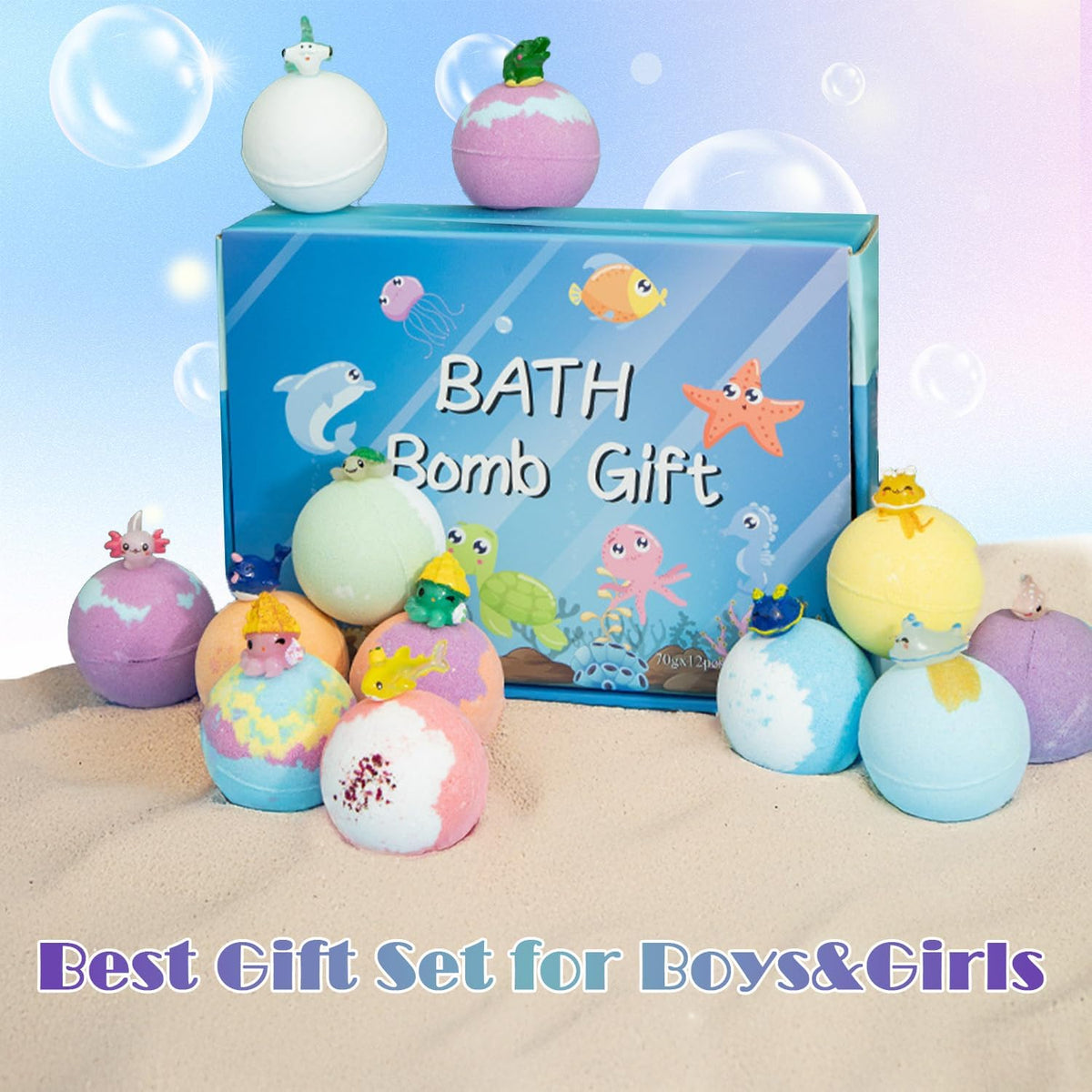 Kids Bath Bombs with Surprise Spring Toys Inside🐷
