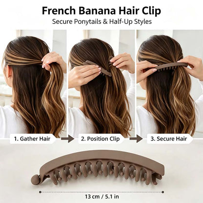 3 PCS Banana Hair Clips for Women, Cute and Stylish French Hair Claw Clips🎀