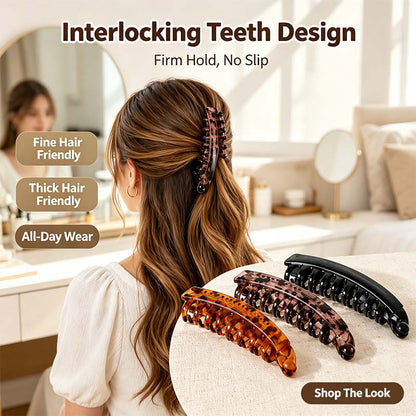 3 PCS Banana Hair Clips for Women, Cute and Stylish French Hair Claw Clips🎀