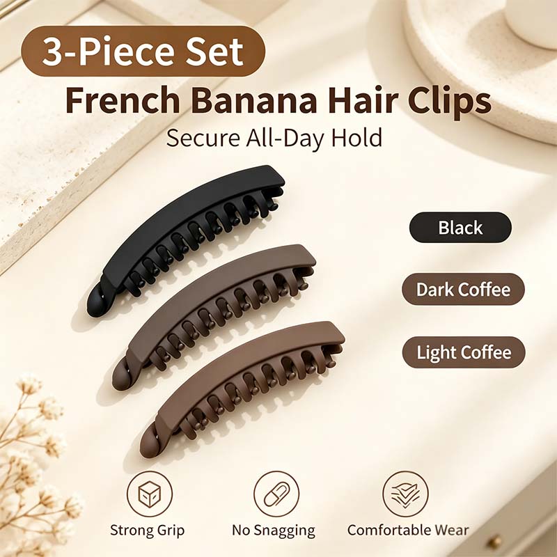 3 PCS Banana Hair Clips for Women, Cute and Stylish French Hair Claw Clips🎀