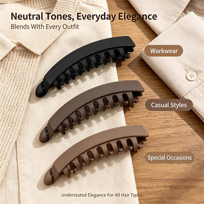 3 PCS Banana Hair Clips for Women, Cute and Stylish French Hair Claw Clips🎀