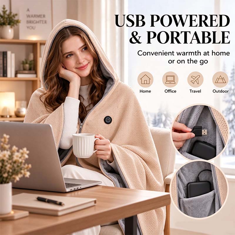 Plush Wearable Heated Wrap & Cordless Thermal Shawl 🧥🔥