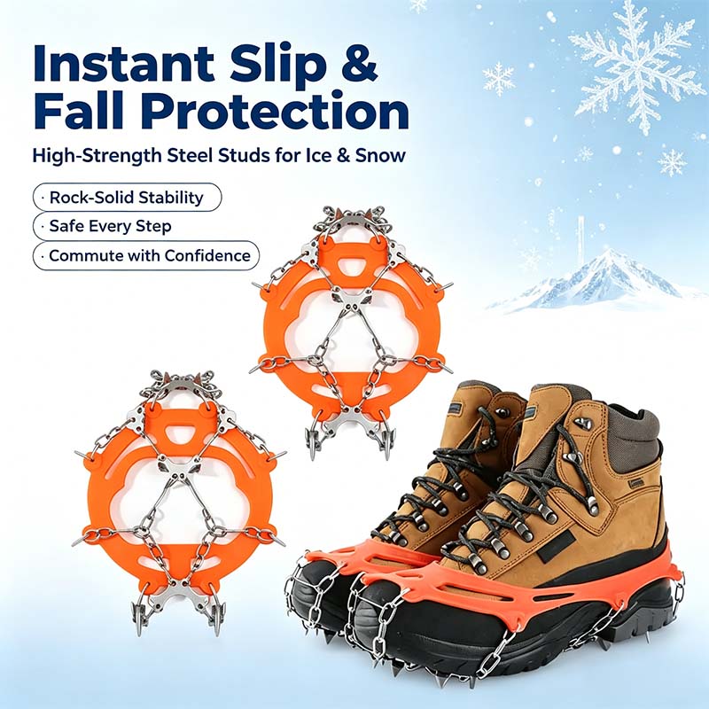 Ice Cleats for Shoes and Boots, Lightweight Crampons Anti-Slip Traction Snow Grips👢