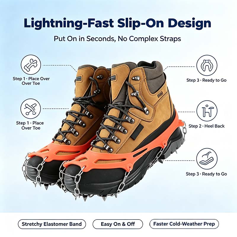 Ice Cleats for Shoes and Boots, Lightweight Crampons Anti-Slip Traction Snow Grips👢