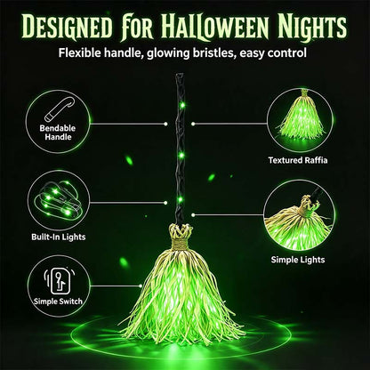 🎃Halloween Sale🎃Animated Witch Broom – Lights, Music & Motion – The Life of the Party