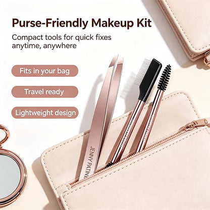 The Big Reveal Lash & Brow Touch Up Tool Set | Precision Stainless Steel Tweezers & Dual-Ended Lash Comb👁️ ✨