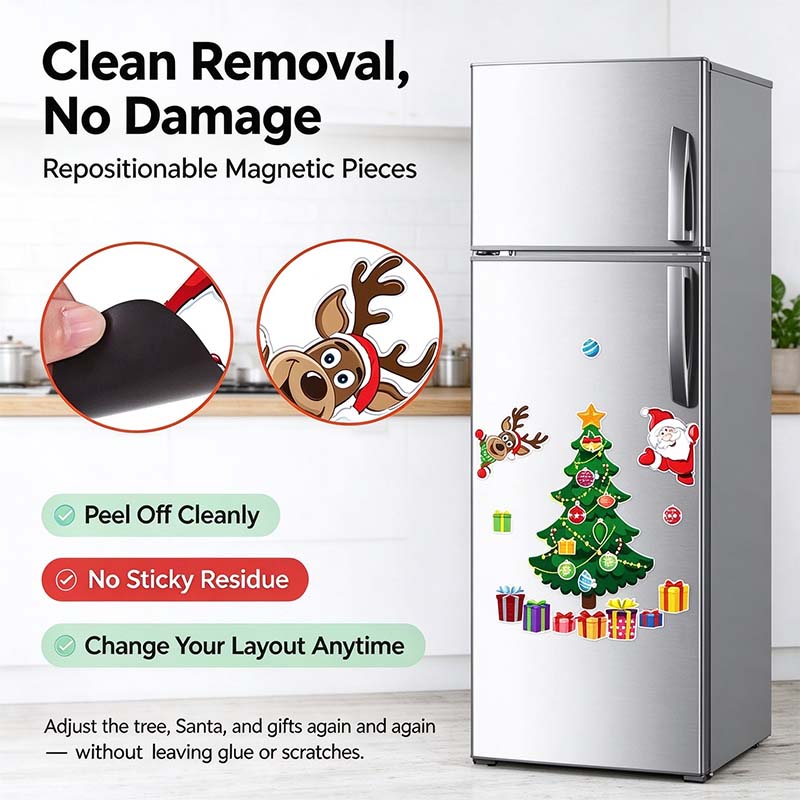 Christmas Refrigerator Magnets, Christmas Tree Magnets for Fridge Stickers Decoration 🎄