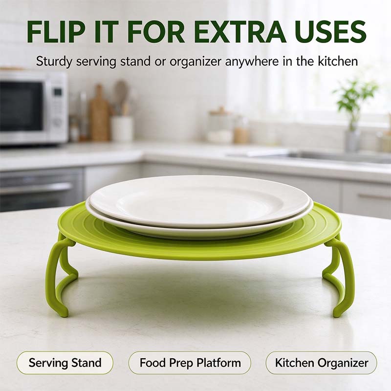 Microwave Multipurpose 4 in 1 Tray Stand Rack Splatter Guard Carry Tray Stacking Shelf 🍲