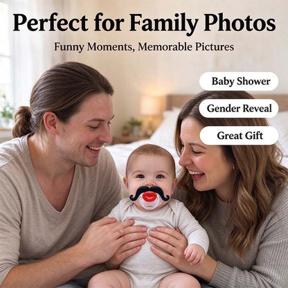 💋 Kissable Mustache Pacifier – Funny Lips & Mustache Novelty Design👶