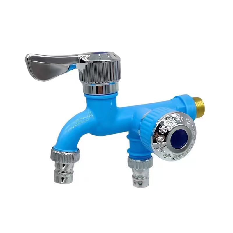 Dual Outlet Washing Machine Plastic Faucet, 1 In 2 Out Water Plastic Tap🚰