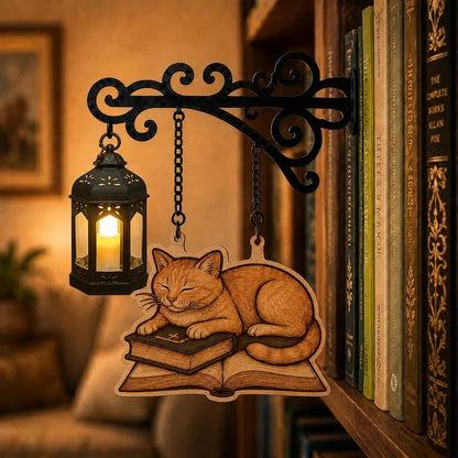 Library Lantern Bookshelf Light, Miniature Hanging Shelf Lamp with Fixed Warm LED Glow🎃
