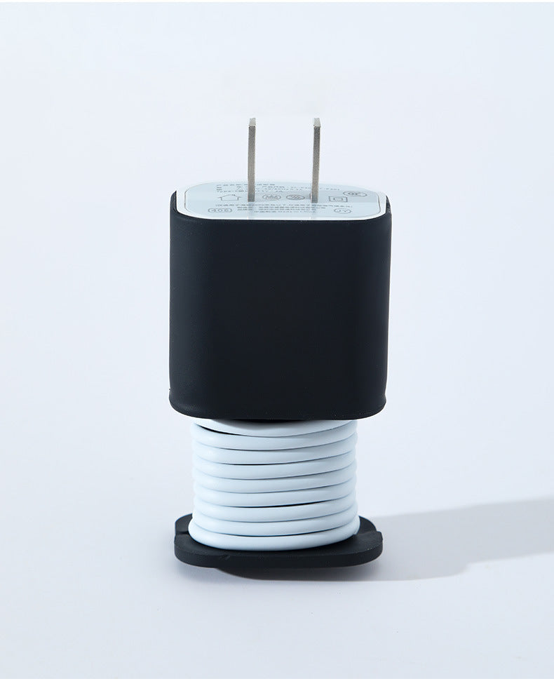 2 in 1 Silicone Charger Protector with Cord Wrap, iPhone Silicone Power Adapter Case🔌