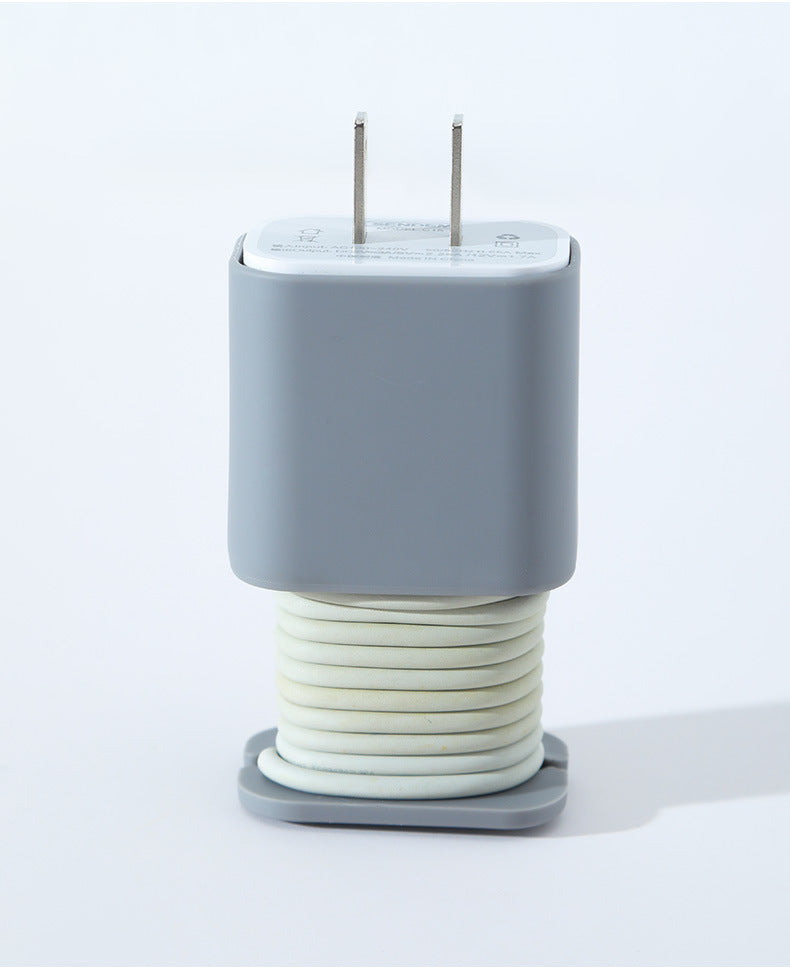 2 in 1 Silicone Charger Protector with Cord Wrap, iPhone Silicone Power Adapter Case🔌