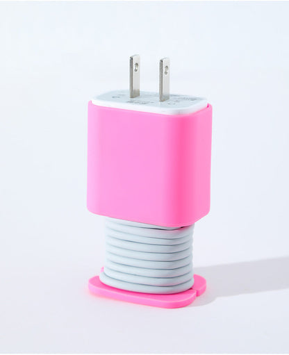 2 in 1 Silicone Charger Protector with Cord Wrap, iPhone Silicone Power Adapter Case🔌