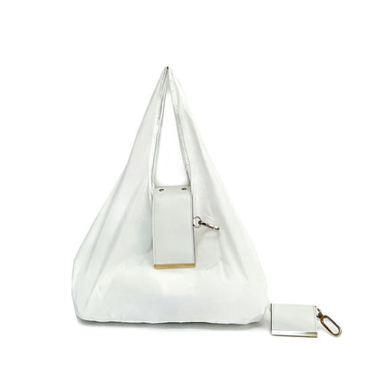 Compact Foldable Keychain Tote Bag, Expandable Reusable Grocery Shopping Bag with Key Ring🛍️