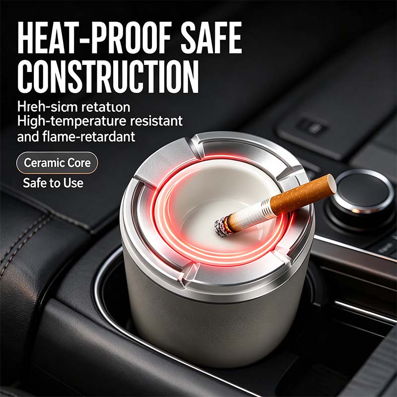 Rotating Sealed Lid Car Ashtray Odor Resistant Auto Cigarette Ashtray Fits Vehicle Cup Holder🌸