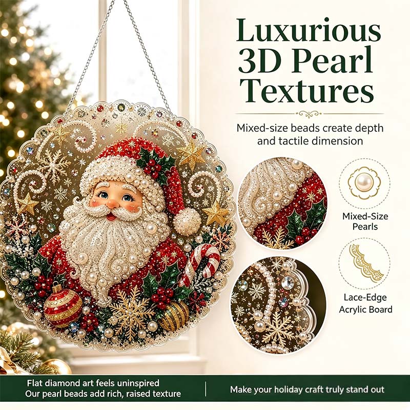 Christmas Pearl Diamond Painting Suncatcher Craft Kit (8in), DIY Crafting Set🎄
