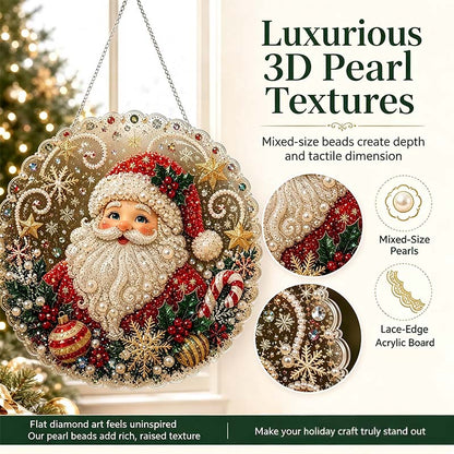 Christmas Pearl Diamond Painting Suncatcher Craft Kit (8in), DIY Crafting Set🎄