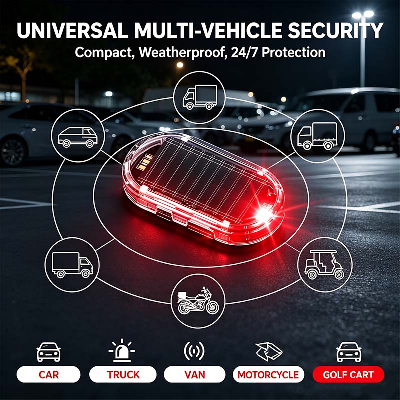 Solar warning light for multiple vehicle types