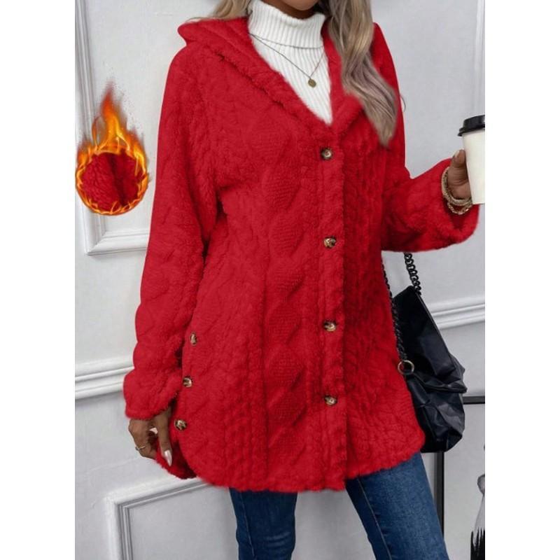 Women's Hooded Double-Sided Fleece Cardigan Long Sleeve Casual Warm Outerwear 🧥