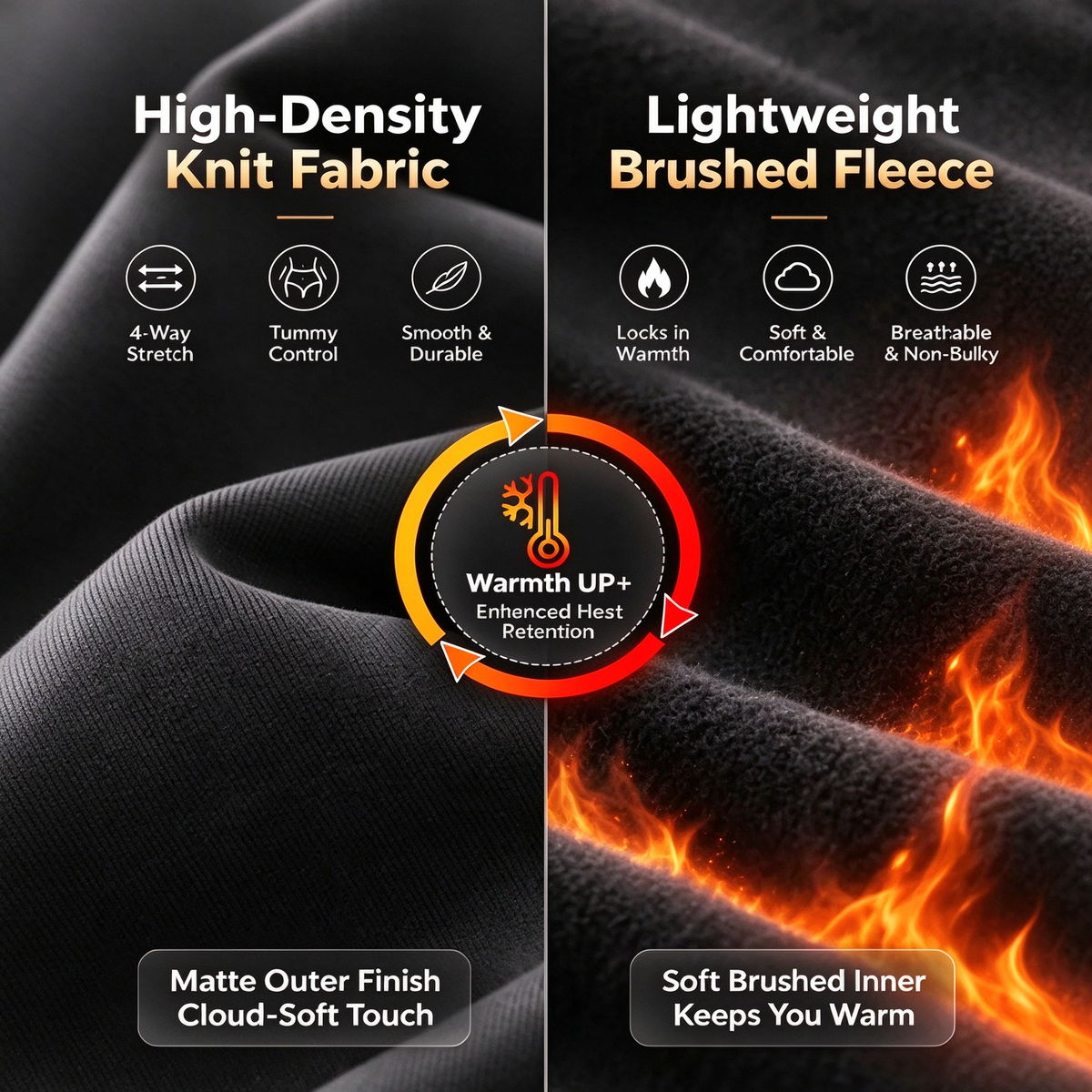 Women's Fleece Lined Wide Leg Pants, High Waisted Soft Thermal Straight Leg Lounge Pants 🧶
