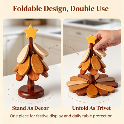 Wooden one tree coaster Solid wood home desktop decoration🎄