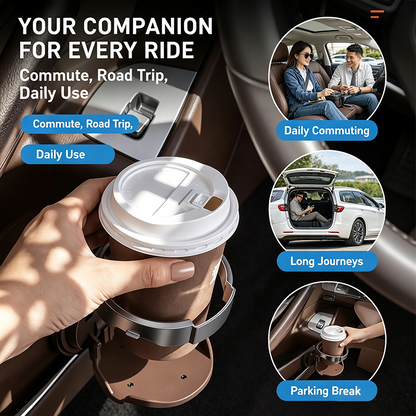 Universal Foldable Car Cup Holder with Hook, Space-Saving Vehicle Drink Holder for Bottles 🚗
