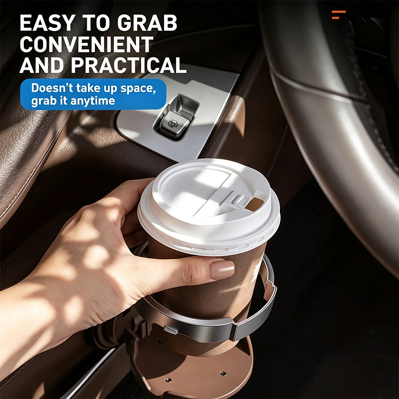 Universal Foldable Car Cup Holder with Hook, Space-Saving Vehicle Drink Holder for Bottles 🚗