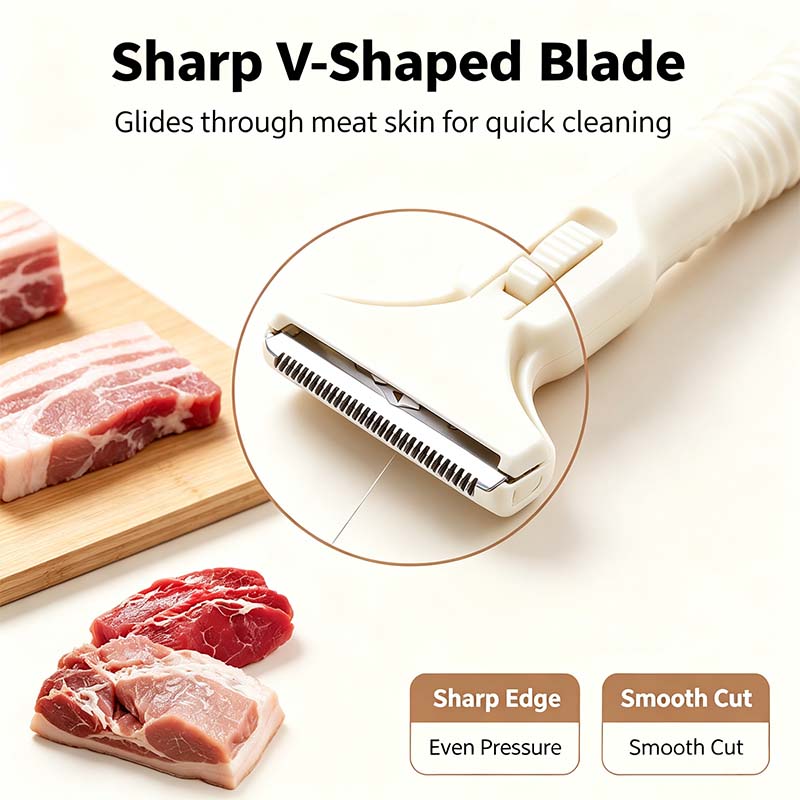 Handheld Fat Trimmer for Beef & Pork, Stainless Steel Meat Scraper🥩