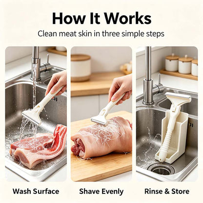 Handheld Fat Trimmer for Beef & Pork, Stainless Steel Meat Scraper🥩