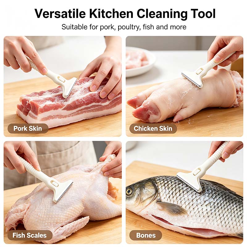 Handheld Fat Trimmer for Beef & Pork, Stainless Steel Meat Scraper🥩